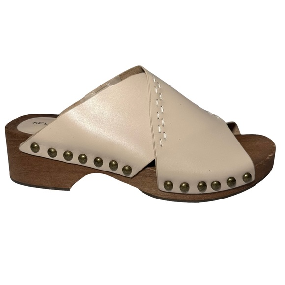 Kelsi Dagger Clogs 7 Sand Studded Nailhead-Trim Leather Mule - Picture 5 of 10
